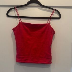 Madewell pink ribbed squareneck tanktop